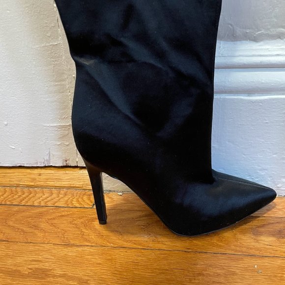 Kendall & Kylie | Shoes | Kendall Kylie Thigh High Black  Kendall & Kylie Satin Thigh High Stiletto Boot